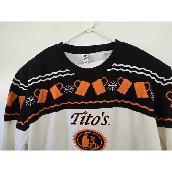Tito's Vodka Sweater Mens 3XL Holiday Ugly Christmas Sweatshirt Pullover Party - Picture 2 of 8